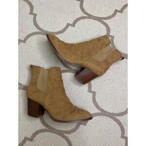 J. Crew Rory microsuede heeled Faux suede boots, Size 8.5, 2 2/5" heel, AR845